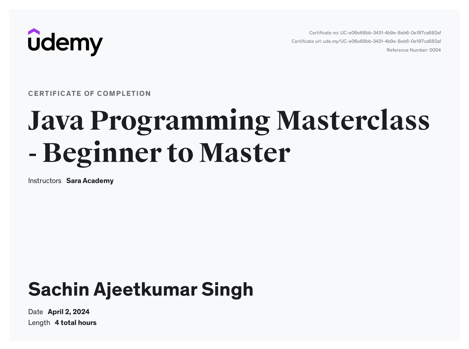 Java Programming Masterclass